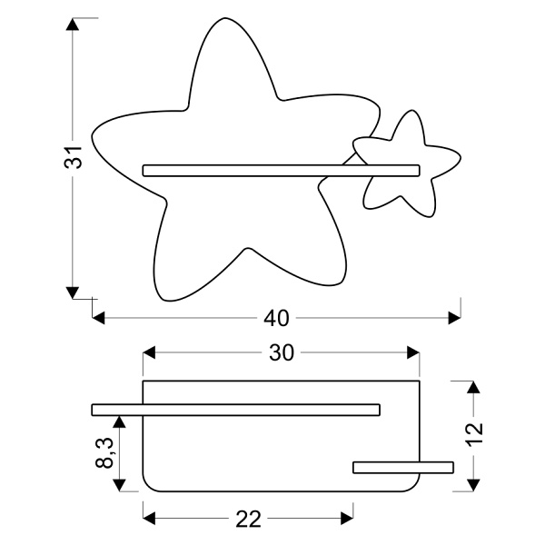 Lampa Star Kinkiet Ścienny 5W Led Iq Kids Candellux