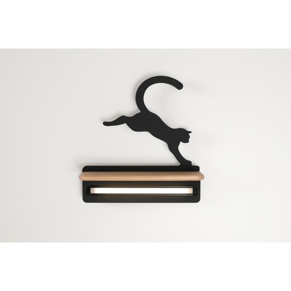 Lampa Cat Kinkiet Ścienny 5W Led Iq Kids Skaczący Czarny Candellux