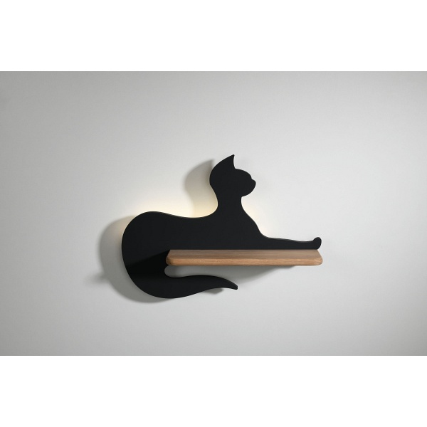 Lampa Cat Kinkiet Ścienny 5W Led Iq Kids Siedzący Czarny Candellux