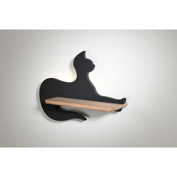 Lampa Cat Kinkiet Ścienny 5W Led Iq Kids Siedzący Czarny Candellux