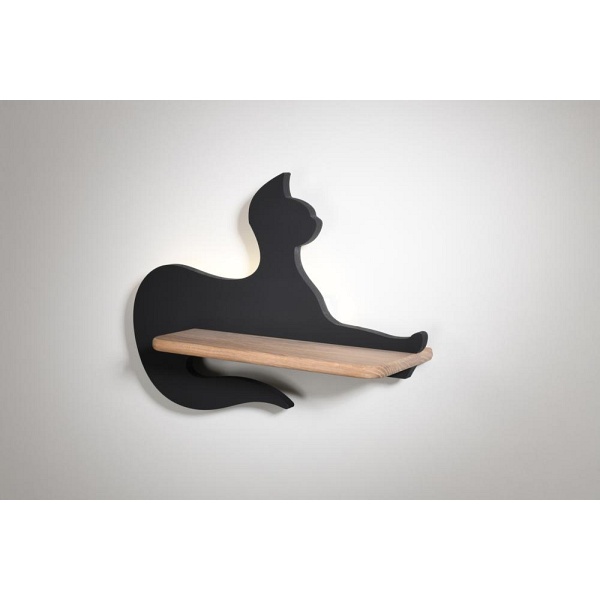 Lampa Cat Kinkiet Ścienny 5W Led Iq Kids Siedzący Czarny Candellux