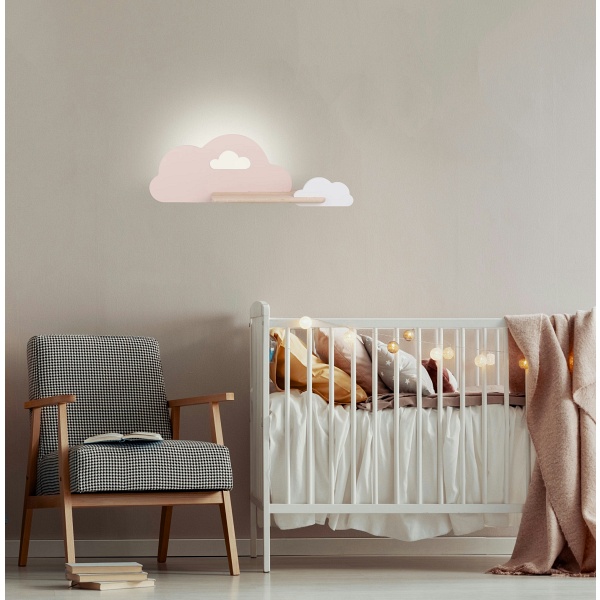 Cloud Lampa Kinkiet Ścienny 5W Led Iq Kids Różowy+Biały Candellux