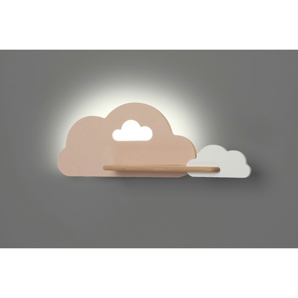 Cloud Lampa Kinkiet Ścienny 5W Led Iq Kids Różowy+Biały Candellux