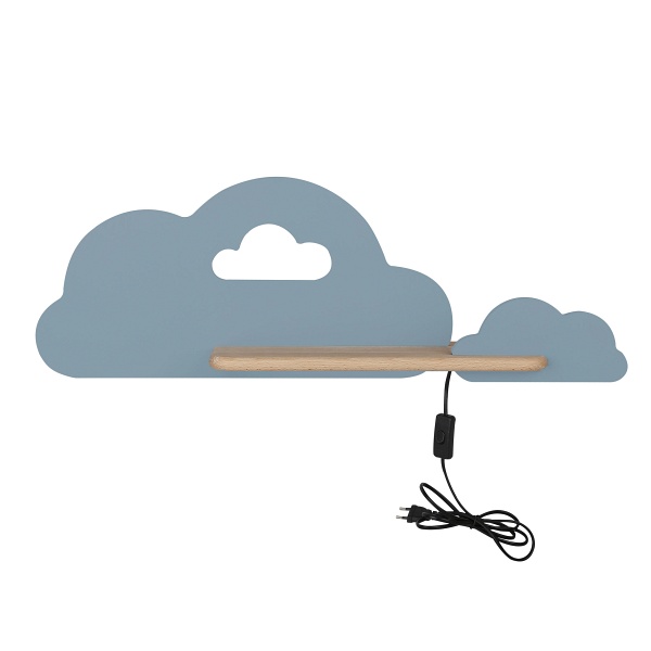 Cloud Lampa Kinkiet Ścienny 5W Led Iq Kids Z Przewodem Z Wł. I Wtyczką Niebieski Candellux