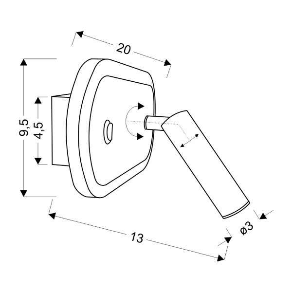 Miracle Lampa Kinkiet 6W+3W Led Czarny Mat Candellux