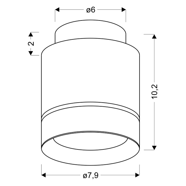 Lampa Sufitowa Tuba 12W Led 7,9/10,2 Biały 4000K Candellux