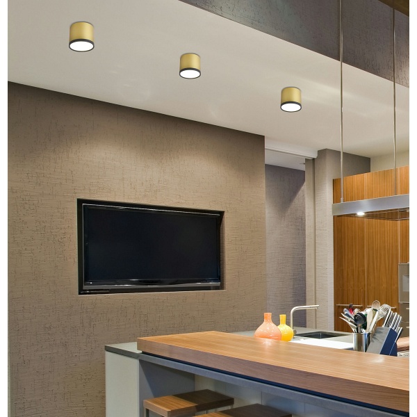 Tuba Lampa Sufitowa 9W Led 8,8/7,5 Czarny+Złoty Mat 4000K Candellux