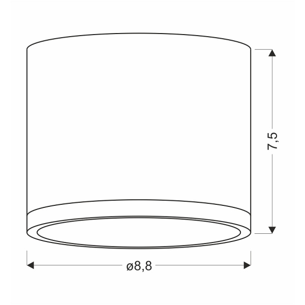 Tuba Lampa Sufitowa 9W Led 8,8/7,5 Czarny+Złoty Mat 4000K Candellux