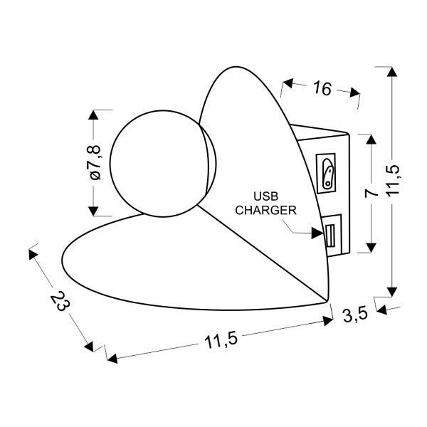 Zenit Lampa Kinkiet 4W 4000K + Ładowarka Usb Biały Candellux