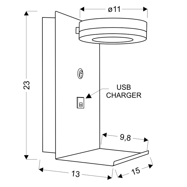 Compact Lampa Kinkiet 4W Led Biały + Ładowarka Usb Candellux