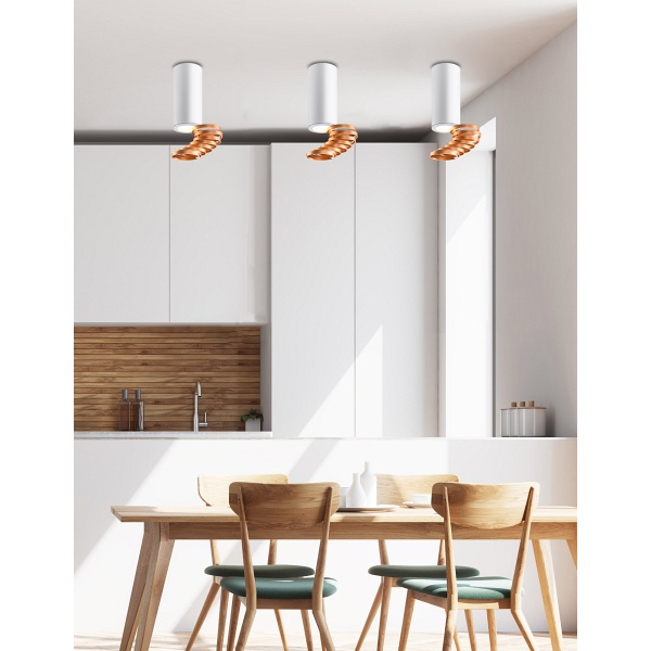 Tuba Lampa Sufitowa 1X15W Gu10 6/20 Złoty+Biały Candellux