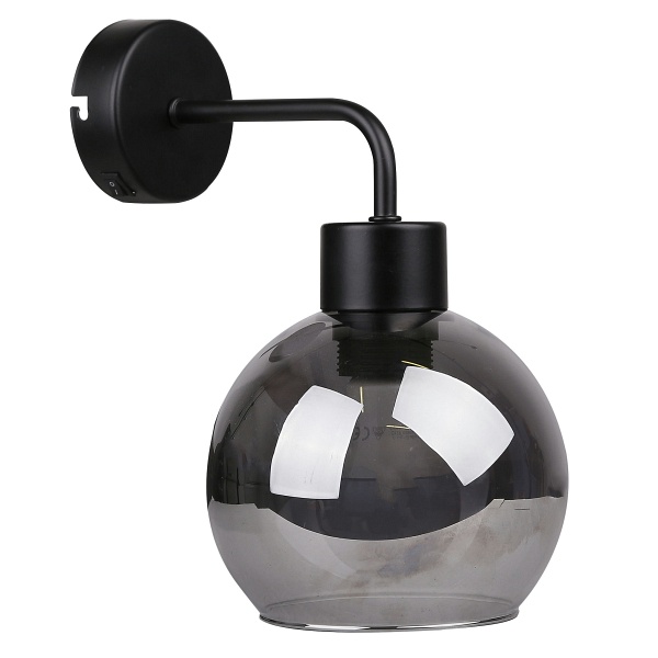 Lady Lampa Kinkiet Czarny 1X40W E27 Klosz Dymiony Candellux