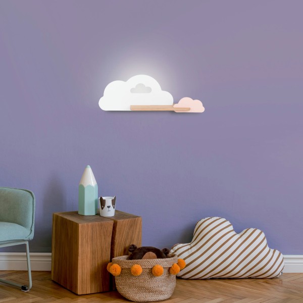 Lampa Cloud Kinkiet Ścienny 5W Led Iq Kids Biały+Różowy Candellux
