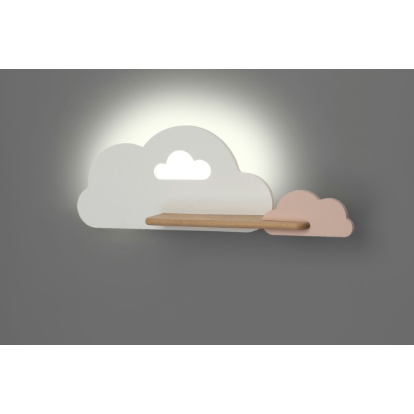 Lampa Cloud Kinkiet Ścienny 5W Led Iq Kids Biały+Różowy Candellux