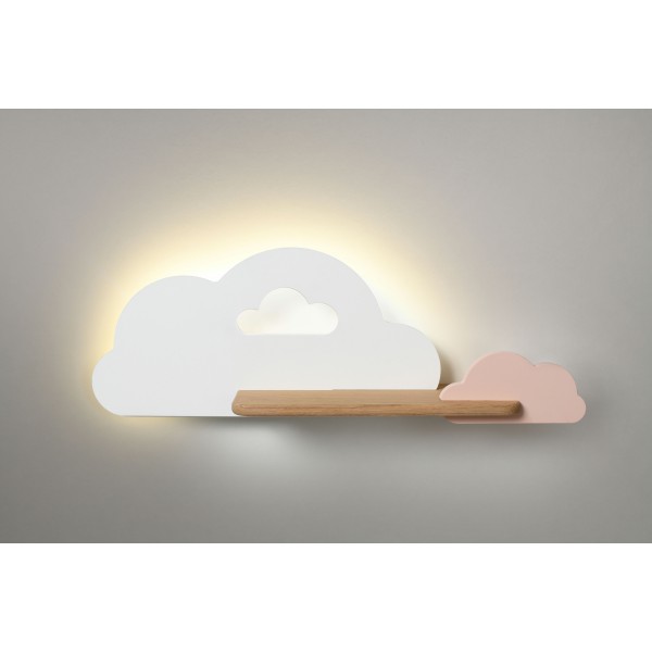 Lampa Cloud Kinkiet Ścienny 5W Led Iq Kids Biały+Różowy Candellux