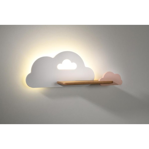 Lampa Cloud Kinkiet Ścienny 5W Led Iq Kids Biały+Różowy Candellux