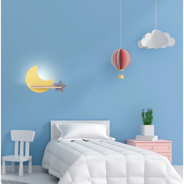 Lampa Moon Kinkiet Ścienny 5W Led Iq Kids Złoty+Szary Candellux