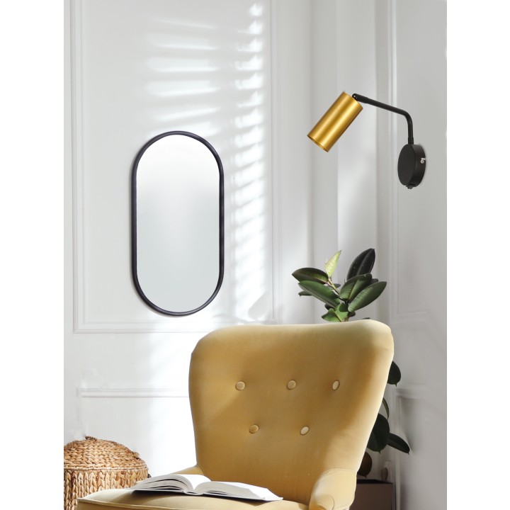 Tina Lampa Kinkiet Czarno Złoty 1X15W Gu10 Candellux