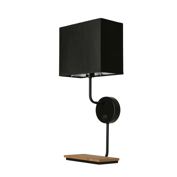 Keto Lampa Kinkiet Czarny 1X40W E14 Abażur Czarny Z Włącznikiem Candellux