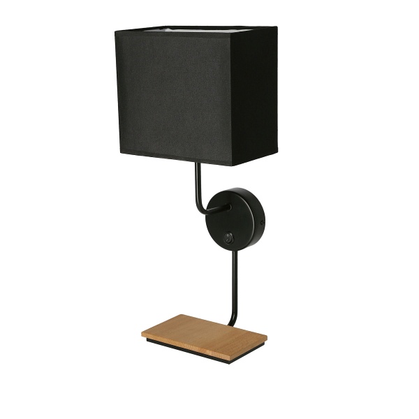 Keto Lampa Kinkiet Czarny 1X40W E14 Abażur Czarny Z Włącznikiem Candellux