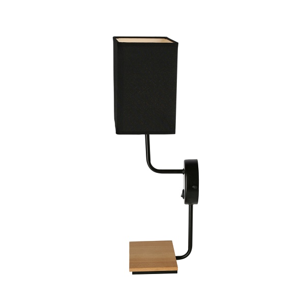 Keto Lampa Kinkiet Czarny 1X40W E14 Abażur Czarny Z Włącznikiem Candellux