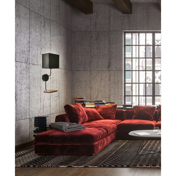 Keto Lampa Kinkiet Czarny 1X40W E14 Abażur Czarny Z Włącznikiem Candellux