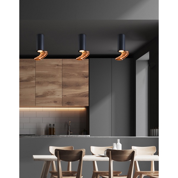 Tuba Lampa Sufitowa 1X15W Gu10 6/20 Złoty+Czarny Candellux