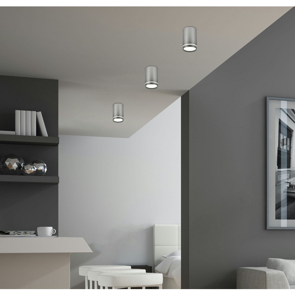 Tuba Lampa Sufitowa 1X15W Gu10 6,8/10 Srebrny Matowy Candellux