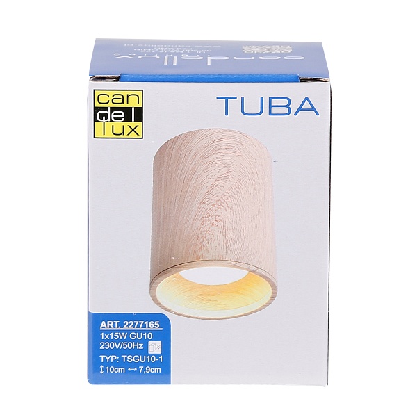 Tuba Lampa Sufitowa 1X15W Gu10 7,9/10 Drewniany Candellux