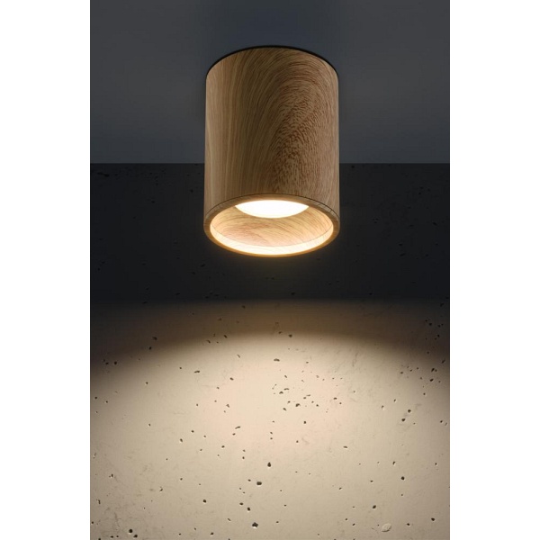 Tuba Lampa Sufitowa 1X15W Gu10 7,9/10 Drewniany Candellux
