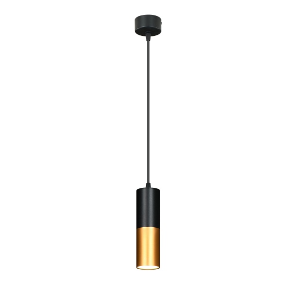 Lampa Wisząca Tuba 1X15W Gu10 5,8/30 Czarno Złoty Candellux