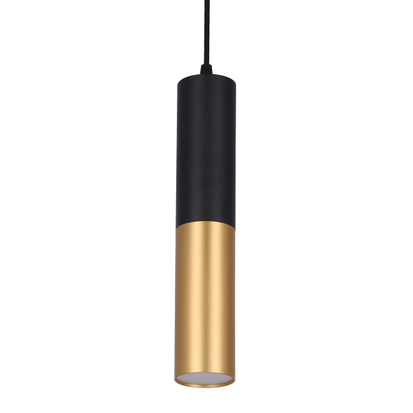 Lampa Wisząca Tuba 1X15W Gu10 5,8/30 Czarno Złoty Candellux