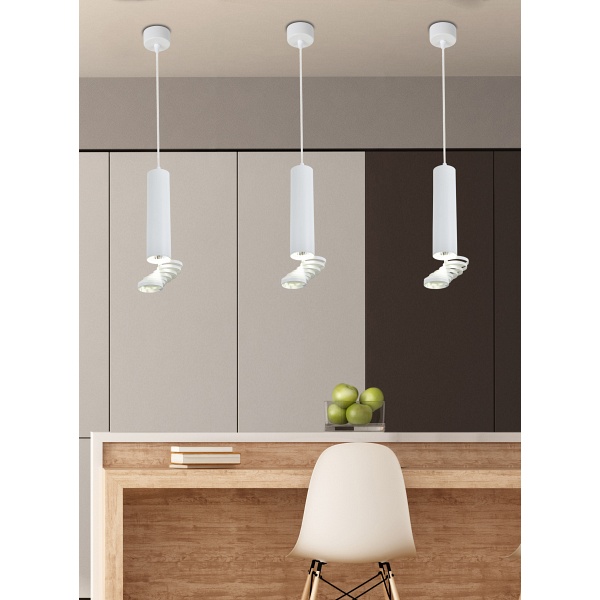 Lampa Wisząca Tuba 1X50W Gu10 6/30 Biał Candellux