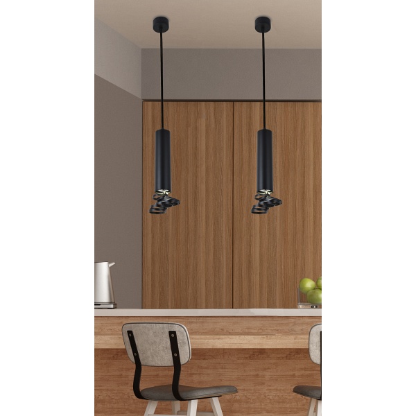 Lampa Wisząca Tuba 1X50W Gu10 5,8/30 Czarny Candellux