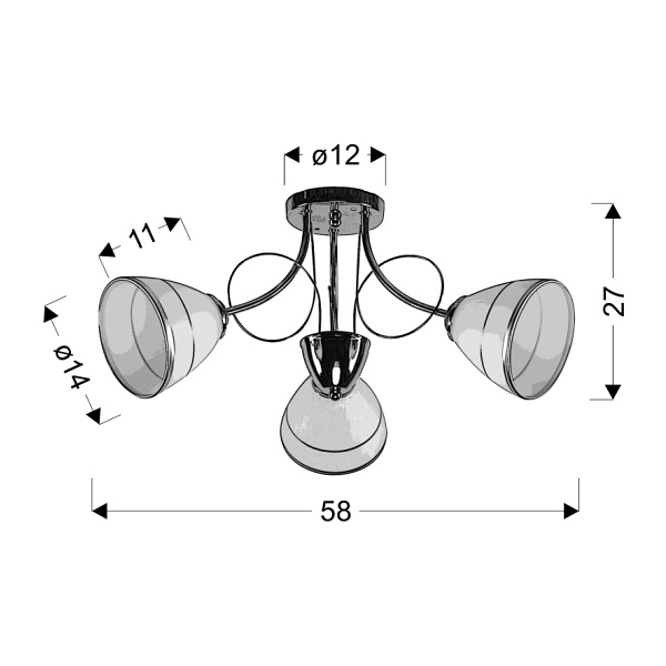 Elotte Lampa Sufitowa 3X40W E27 Biały Candellux