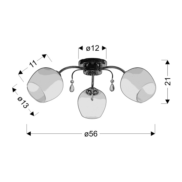 Zachera Lampa Sufitowa 3X40W E27 Biały Candellux