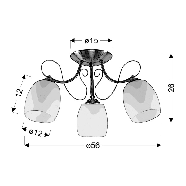 Amba Lampa Sufitowa 3X40W E27 Biały Candellux