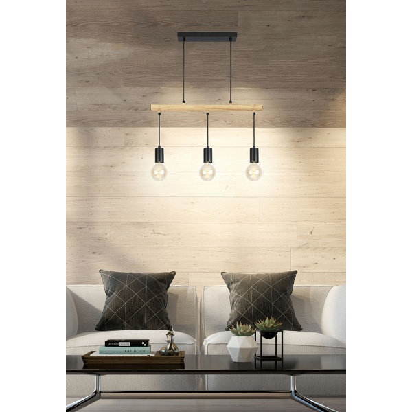 Izzy Lampa Wisząca 3X60W E27 Czarny Candellux