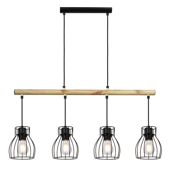 Bernita Lampa Wisząca 4X60W E27 Czarny Candellux