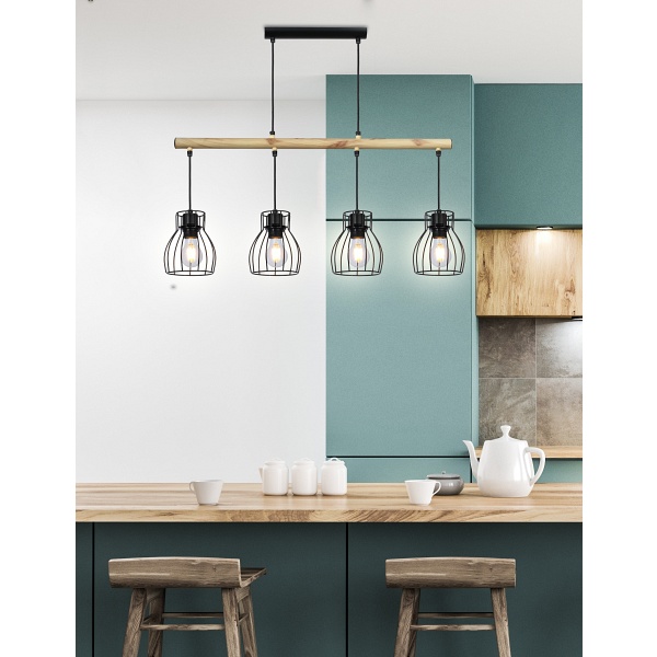 Bernita Lampa Wisząca 4X60W E27 Czarny Candellux