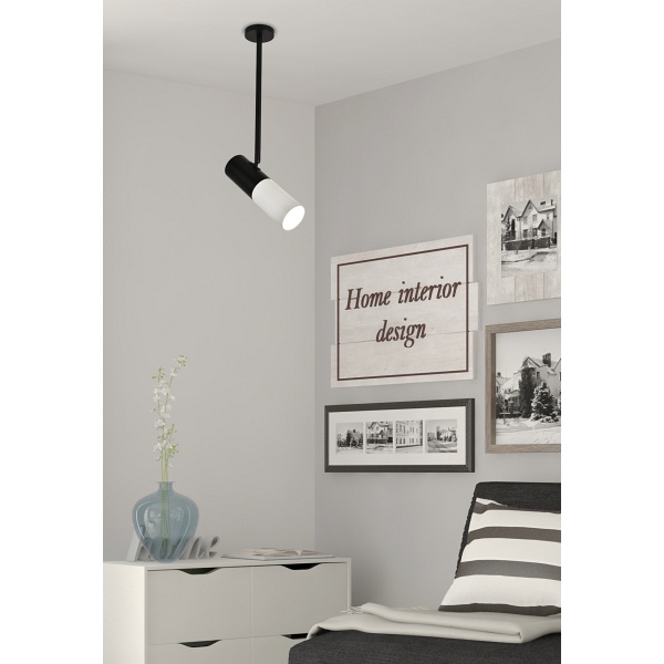 Tuba Lampa Wisząca/Sztyca 1X15W Gu10 6,8/19,5 Biały+Czarny Candellux