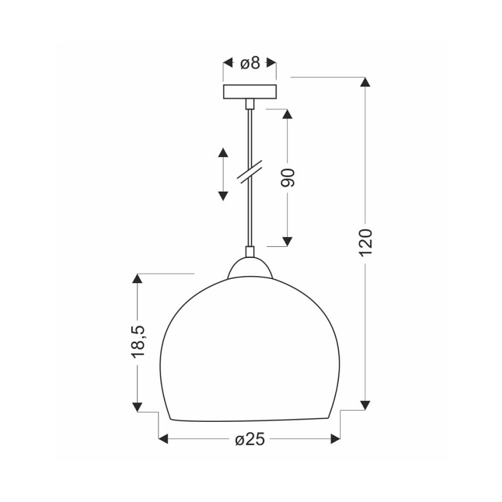 Lampa wisząca Monroe szara 1x60w - Candellux