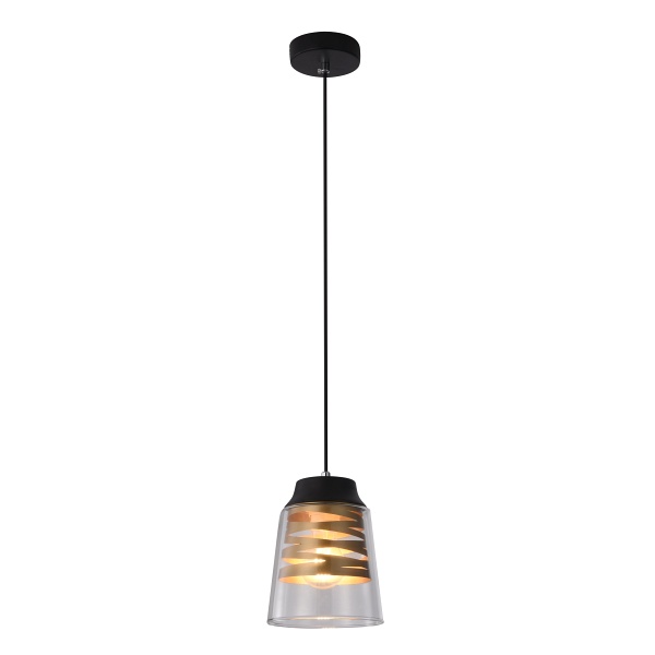Fresno Lampa Wisząca Czarny 1X60W E27 Klosz Bezbarwny Candellux