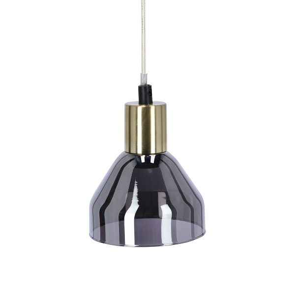 Lampa Wisząca Gregory Czarny Brąz 1X40W E14 Klosz Dymiony Candellux
