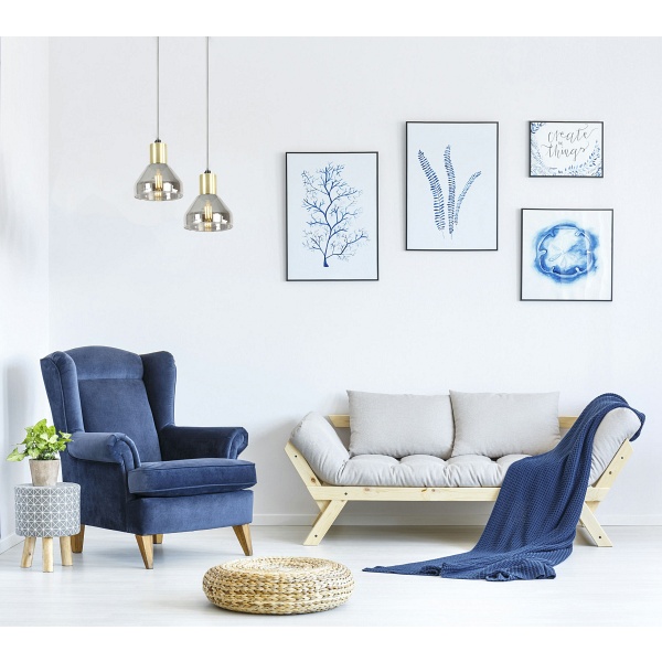 Lampa Wisząca Gregory Czarny Brąz 1X40W E14 Klosz Dymiony Candellux