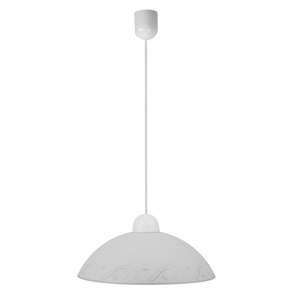 Lampa Wisząca Lancer 1X60W E27 Klosz Biały Candellux