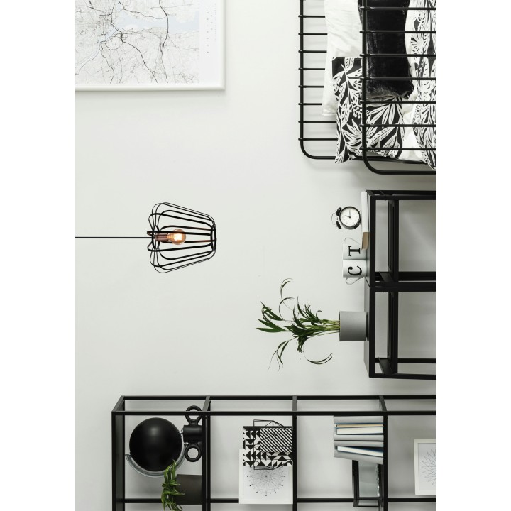 Jonas Lampa Wisząca Miedziany 1X40W E27 Klosz Czarny Candellux