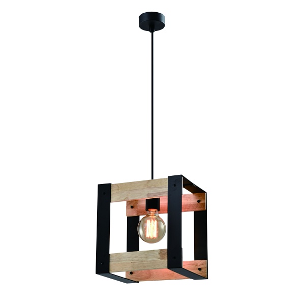 Varna Lampa Wisząca Czarny 1X40W E27 Klosz Czarny Candellux