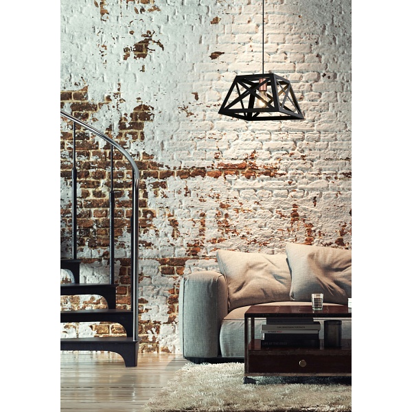 Origami Lampa Wisząca Czarny 1X40W E27 Klosz Czarny Candellux