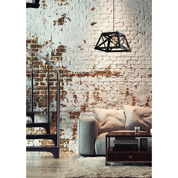 Origami Lampa Wisząca Czarny 1X40W E27 Klosz Czarny Candellux